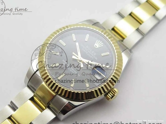 Best AAA Replica Sites Sticks YG BP Edition Black WaterResistant Bracelet Datejust on 278273 2718 SS Best Markers Dial Maker YG 31mm SS Oyster 0112